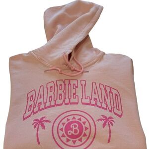 Rue21 Hoodie Pink Barbie Land Design Vintage Sweatshirt Cotton Fleece Women's